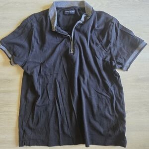Kenneth cole new York black zip up polo